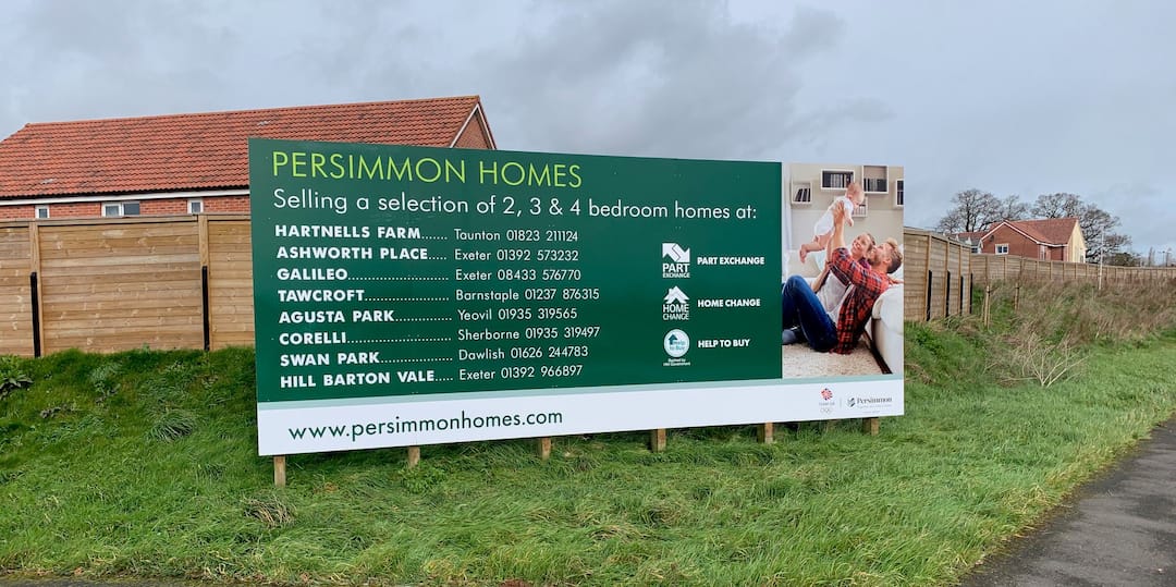 Persimmon Homes hoarding